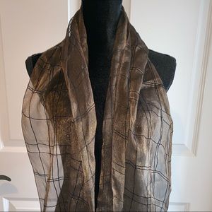 Brown Sheer Scarf with Shimmer